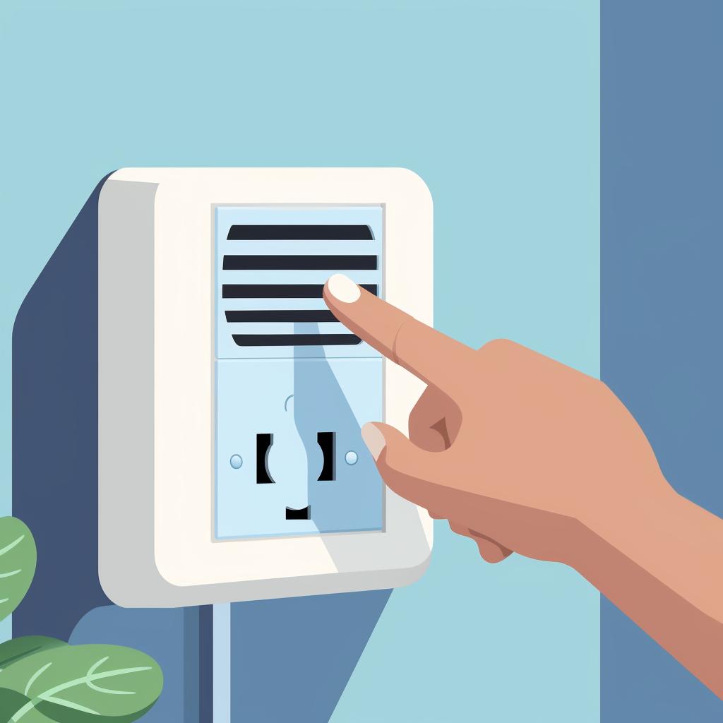 A hand unplugging an air purifier from a wall socket
